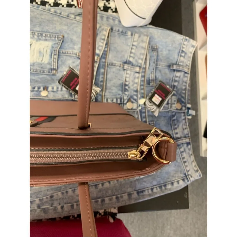 Mauve Bee Monogrammed Handbag